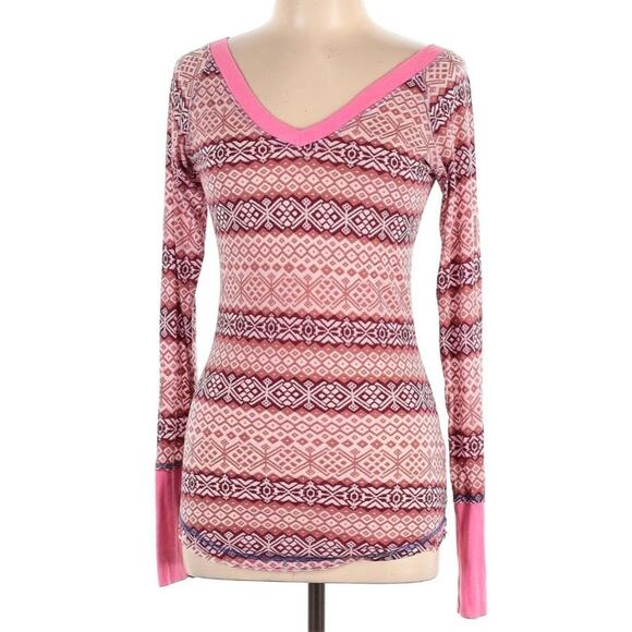 Free People Vintage Pink Nordic Henley - Picture 1 of 4